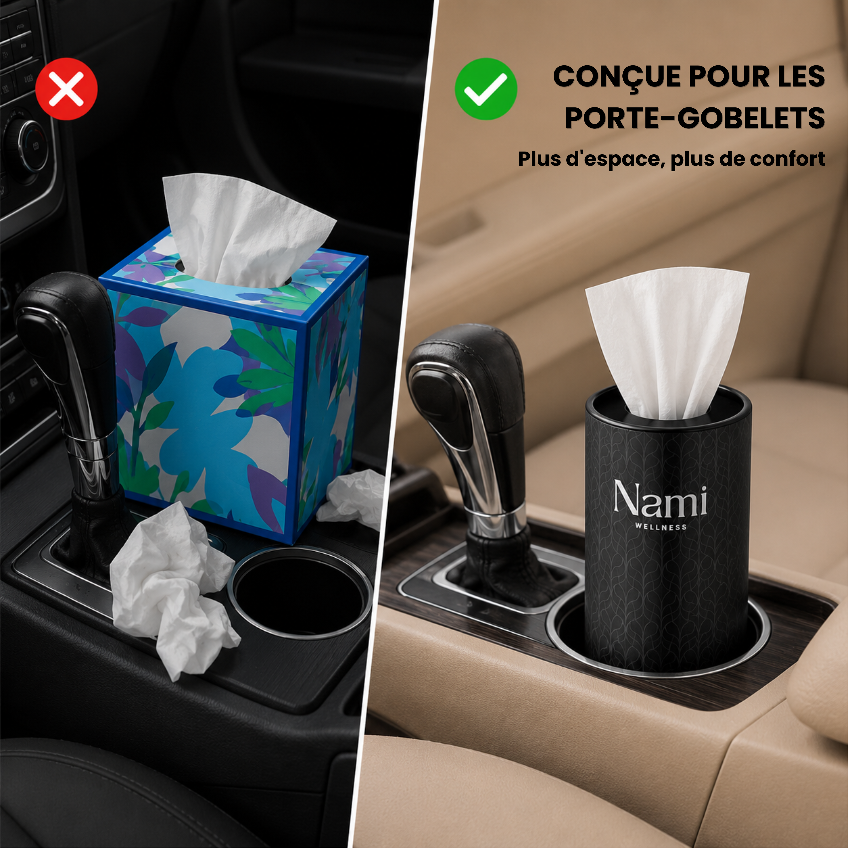 Lot de 8 Boîtes de Mouchoirs Cylindriques pour Voiture